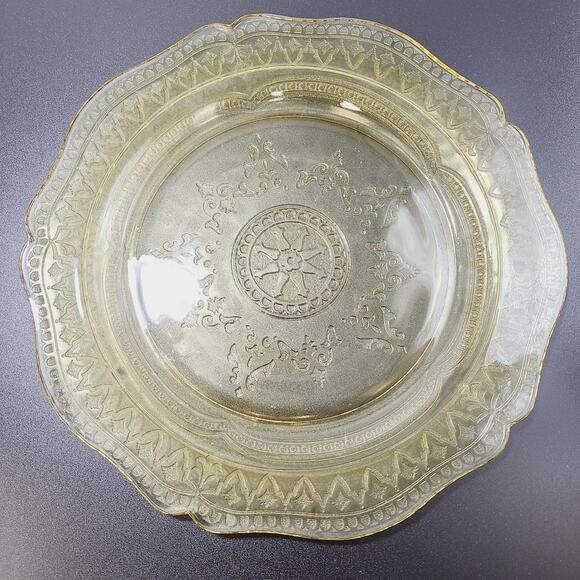 Federal Glass Patrician Spoke Dinner Plate 11" Amber Yellow Depression Glass - Picture 1 of 5